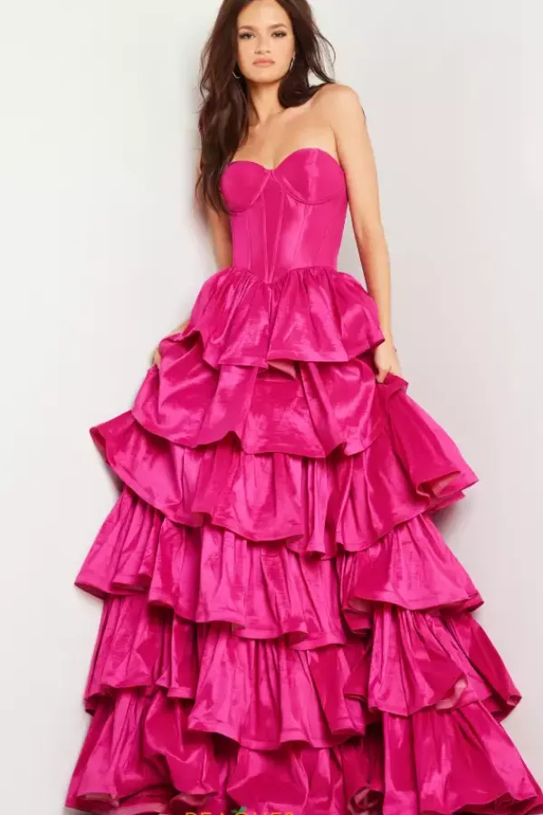 Strapless Taffeta Long Dress 36619^Jovani