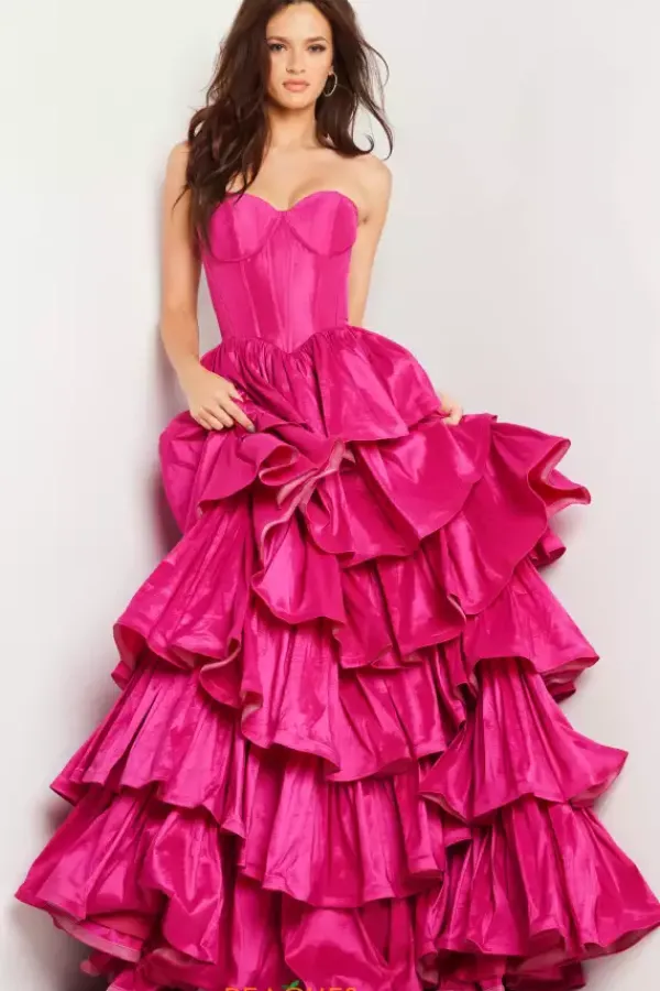 Strapless Taffeta Long Dress 36619^Jovani