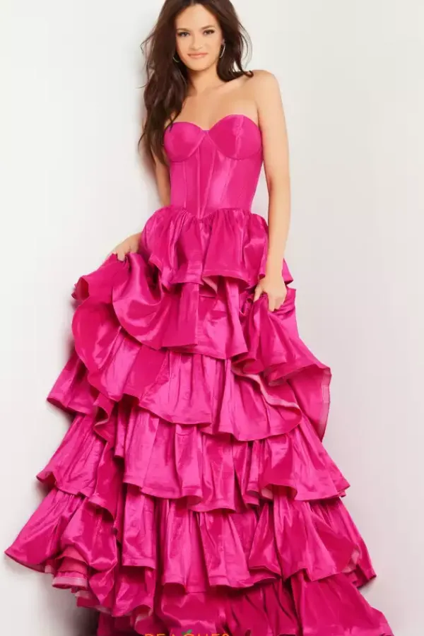 Strapless Taffeta Long Dress 36619^Jovani