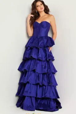 Strapless Taffeta Long Dress 36619^Jovani