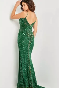 V Neck Fully Beaded Dress 36643^Jovani Sale