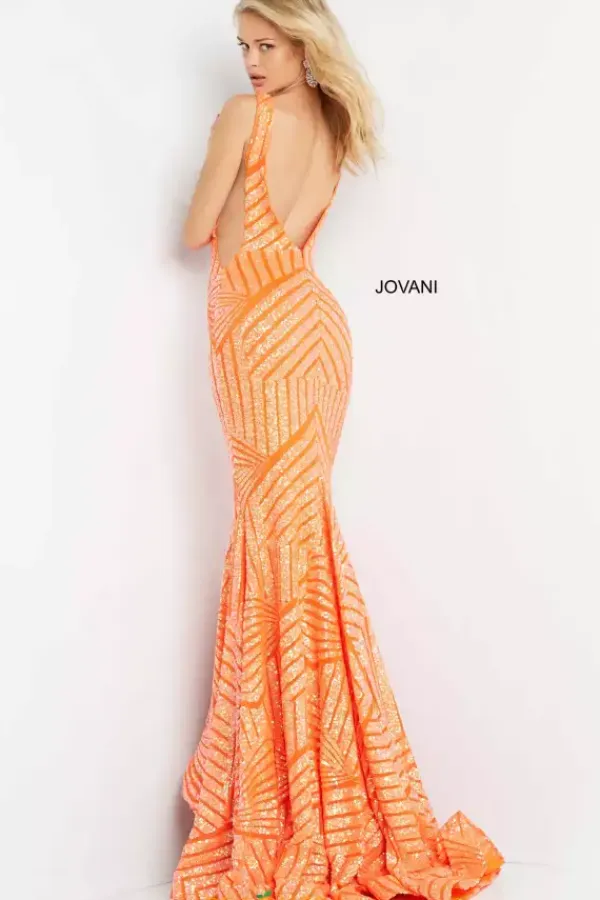 V Neck Long Fitted Dress 59762^Jovani Best