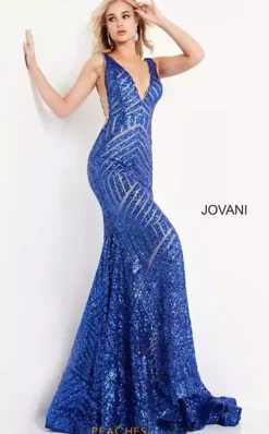 V Neck Long Fitted Dress 59762^Jovani Best