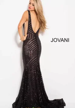 V Neck Long Fitted Dress 59762^Jovani Best