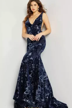 V Neck Sequins Dress 32581^Jovani Online