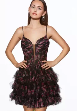 V Neckline A Line Dress 30078^Alyce New