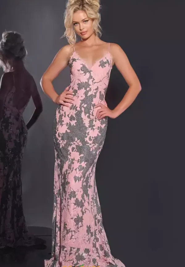 V Neckline Beaded Dress 44033^Jovani Outlet