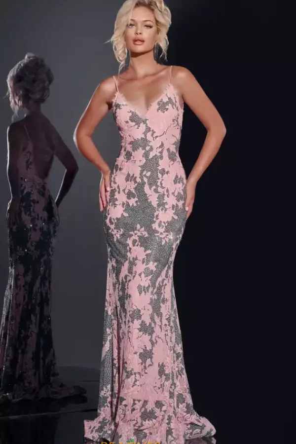 V Neckline Beaded Dress 44033^Jovani Outlet