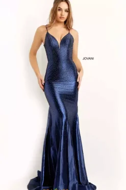 V Neckline Fitted Dress 08157^Jovani