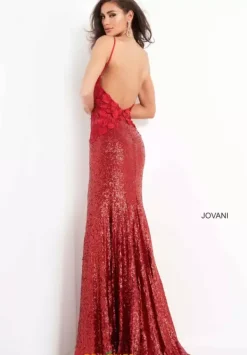 V Neckline Fitted Dress 06426^Jovani