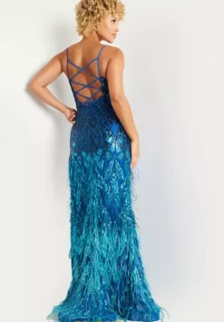V Neckline Sequins Dress 37678^Jovani Sale