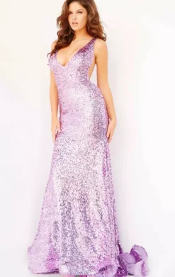 V Neckline Sequins Dress 23079^Jovani Sale