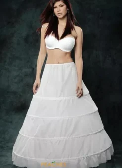 White Ball Gown Hoop Slip with 4-bones^